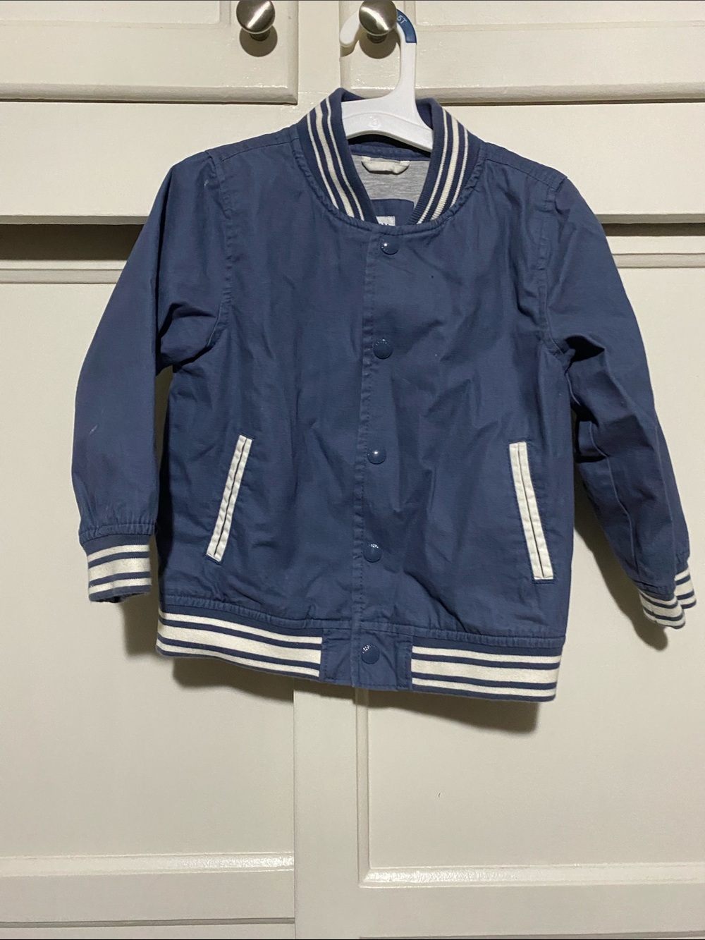 GAP Navy Blue Kids Jacket with White Striped Trim